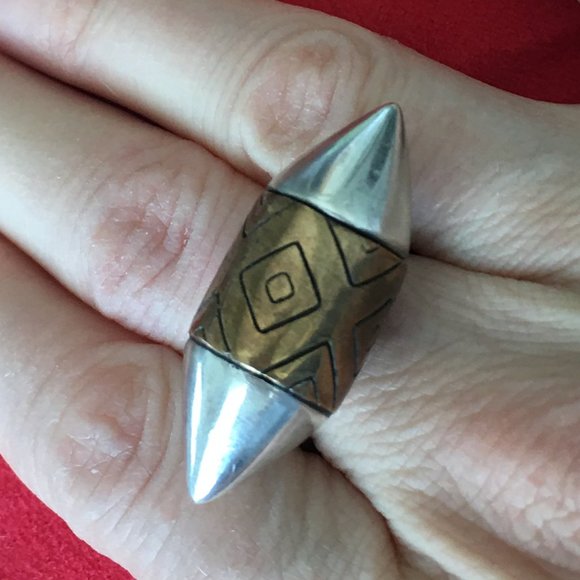 Pamela Love Sterling silver and bronze "ellipse"  ring - Picture 6 of 10